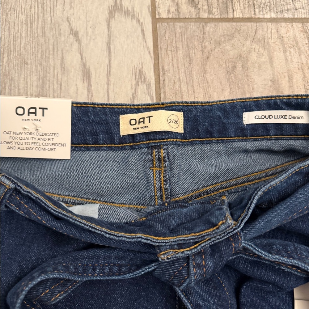 NWT Oat New York Wide Leg Tie Waist Jeans - Picture 5 of 6